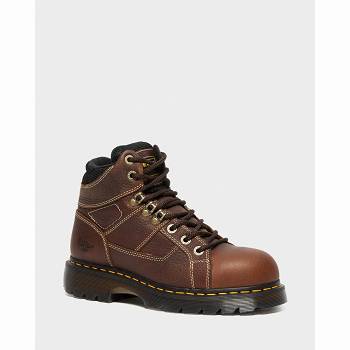 Dr Martens Férfi Ironbridge Bőr Steel Toe Munkavédelmi Bakancs Gesztenyebarna